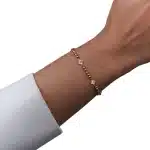 دستبند طلا توپی با پلاک شبدر