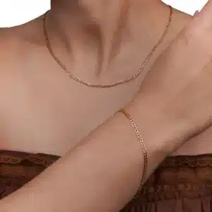 ست طلا بافت شورون گندمی فلت