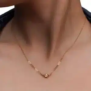 گردنبند طلا زنانه مینیمال مدل توپی-کاغذی