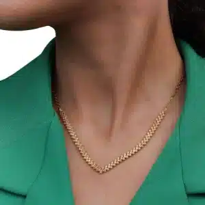 گردنبند طلا یقه ای بافت گندمی