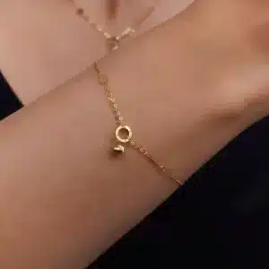 دستبند طلا ظریف آویز دایره