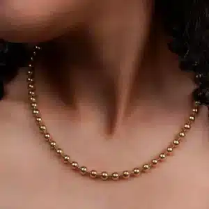 گردنبند طلا مدل مرواریدی